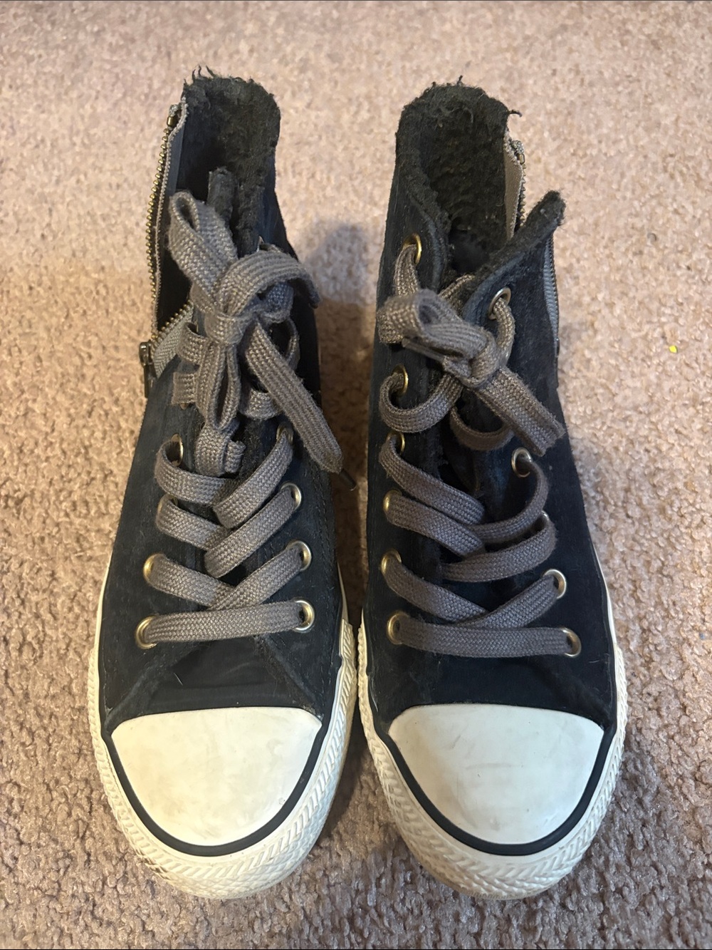 Converse Black High-Top Sneakers with Gray Laces